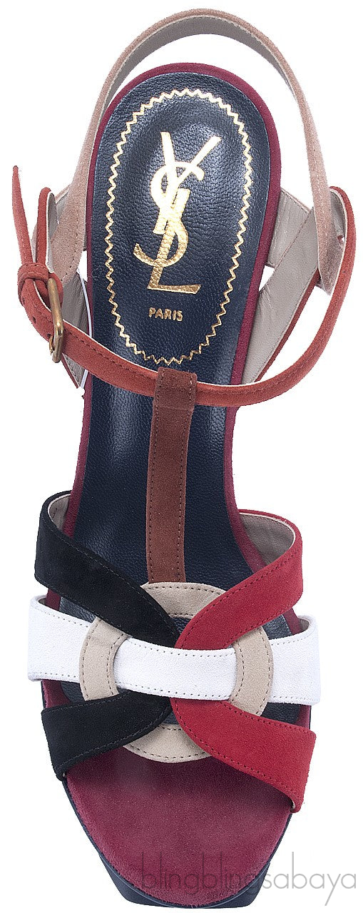 Multicolor Tribute T-strap Sandals
