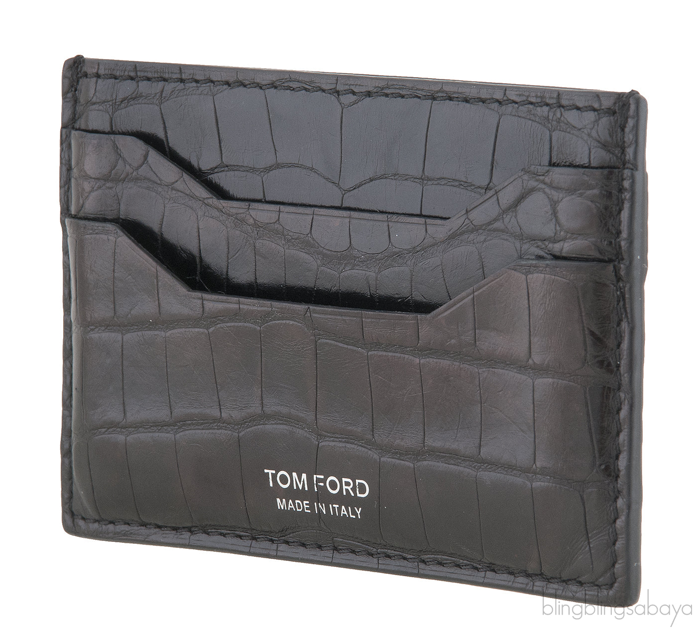 Black Crocodile Print Card Holder