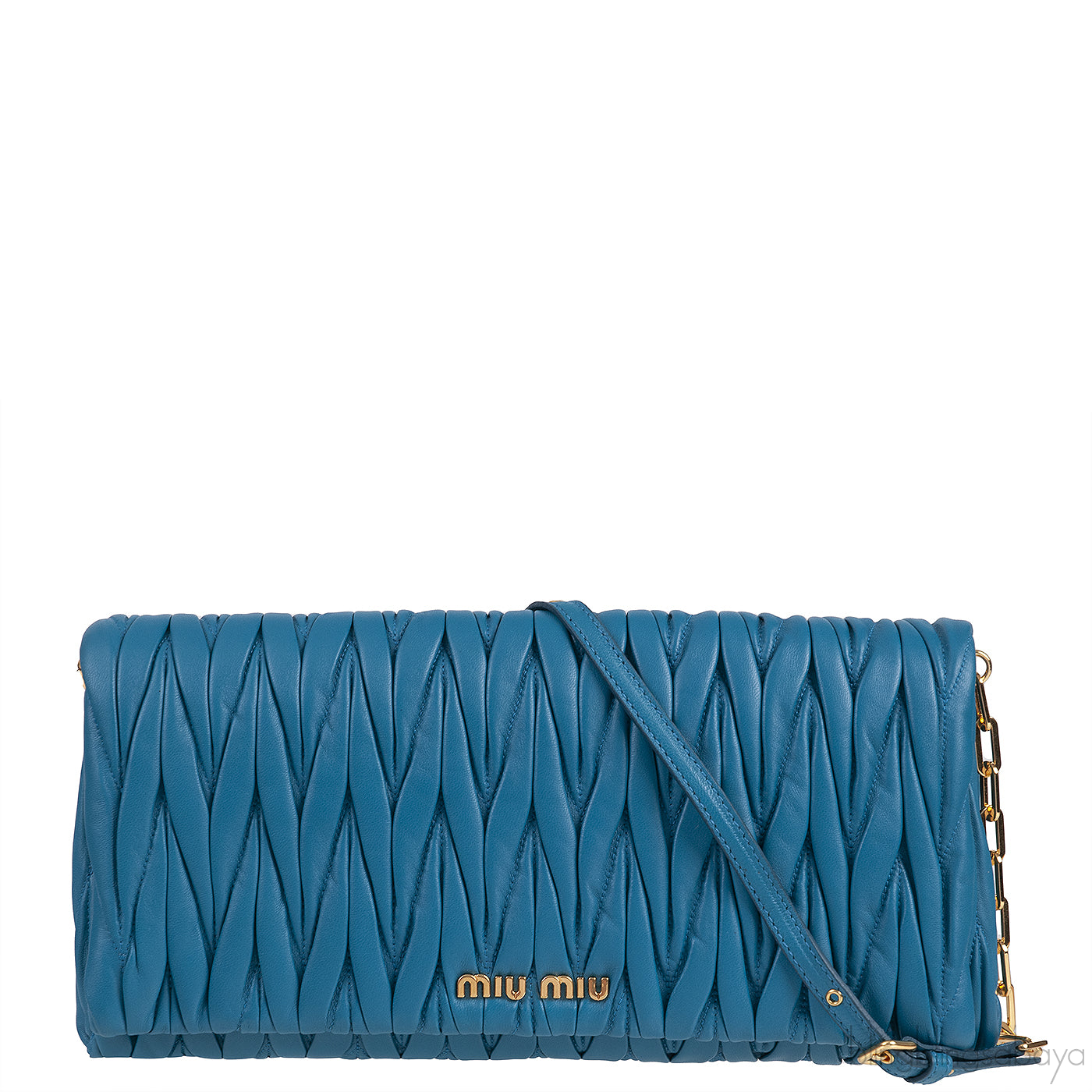 Laguna Matelasse Leather Clutch Shoulder Bag