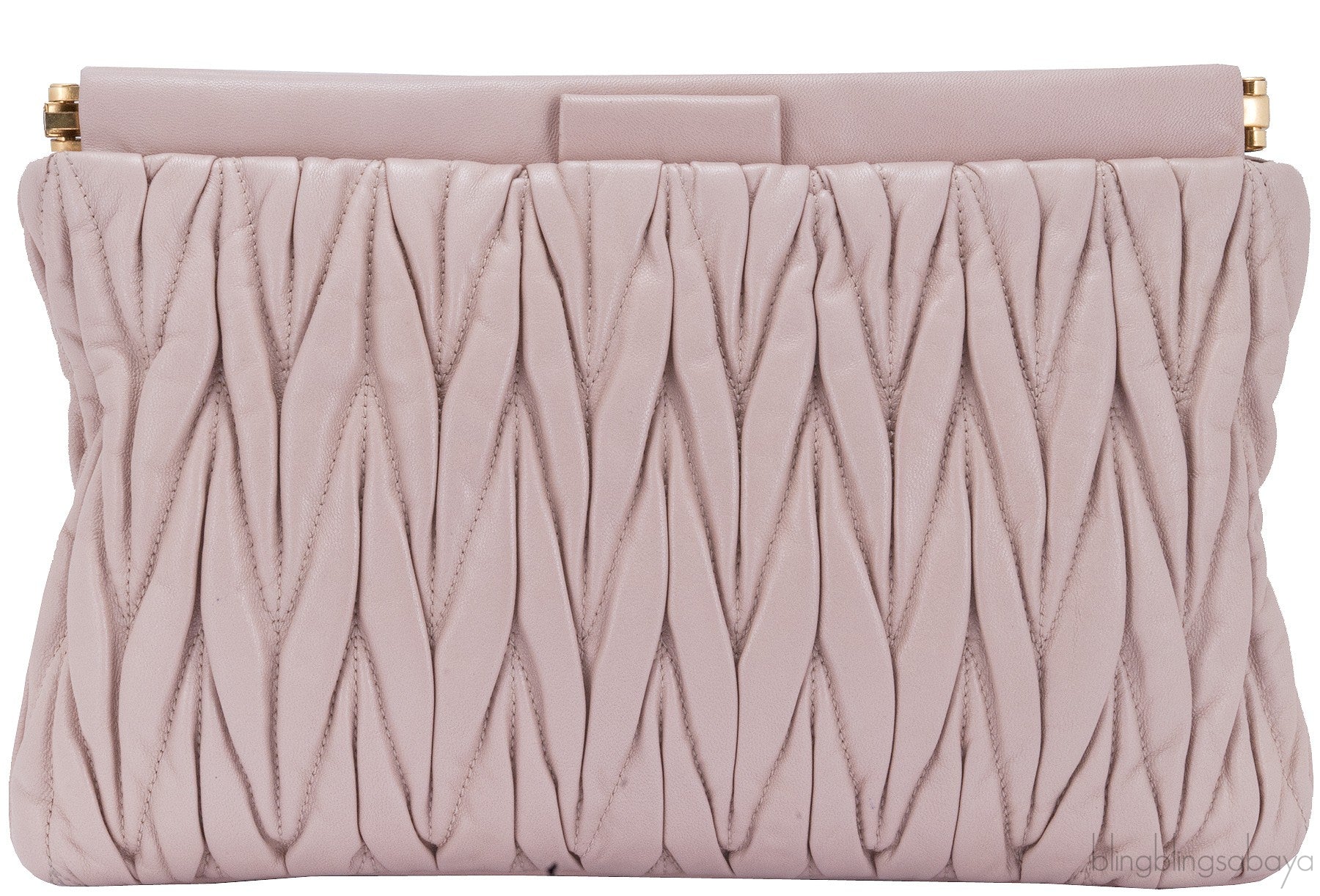 Nude Matelasse Leather Clutch