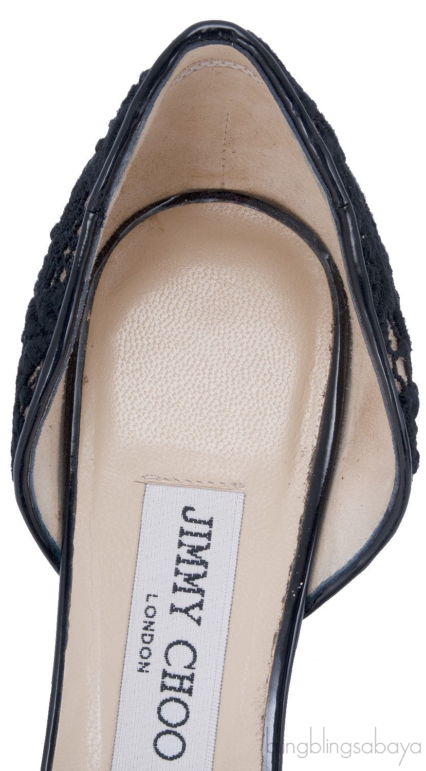 Jimmy Choo Black Flair Peep Sandals