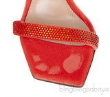 Orange Crystal Slingback Sandals