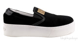 Black Velvet Logo Slip-on Platform