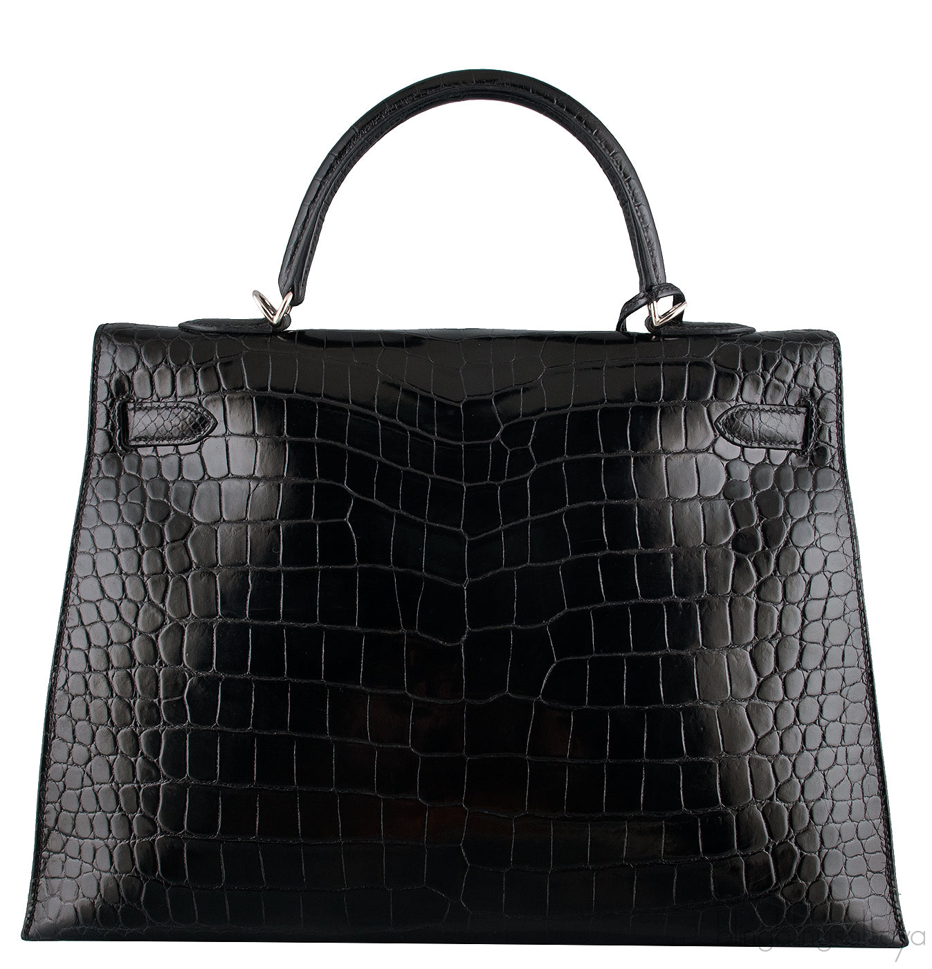 Kelly 35 Black Croc Sellier PHW