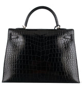 Kelly 35 Black Croc Sellier PHW