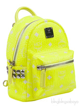 Neon Green Printed Mini Backpack