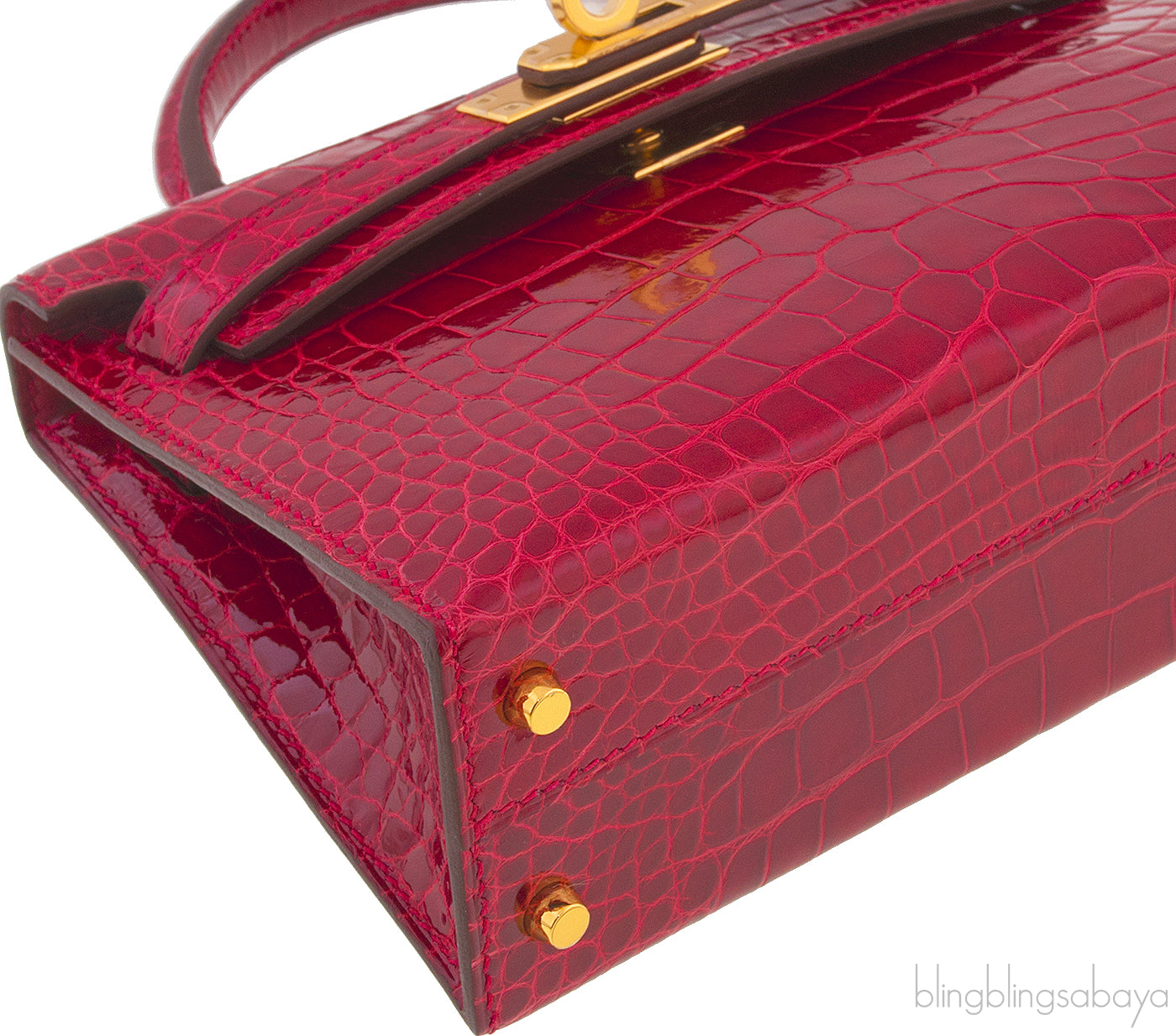 Kelly 20 Red Braise Crocodile GHW