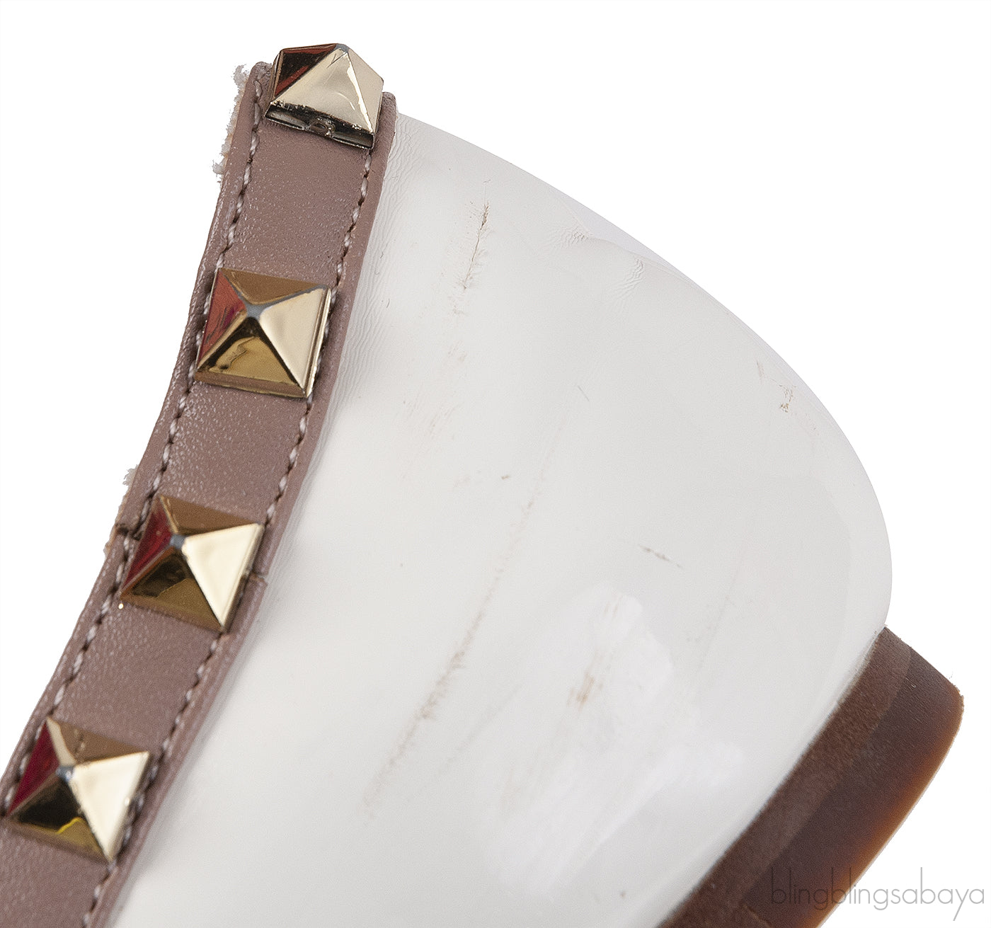 Valentino Garavani White Rockstuds Flat Shoes