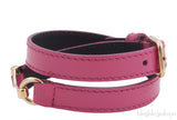 Double Tour Y Pink Leather Bracelet