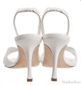 White Callasli 90 Leather Slingback Sandals
