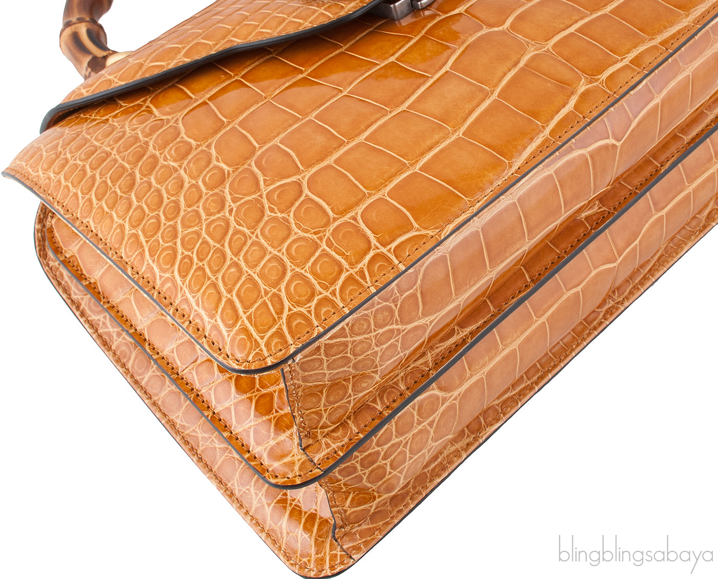 Thiara Brown Crocodile Hand Bag