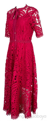 Fuchsia Laser Cut Dress