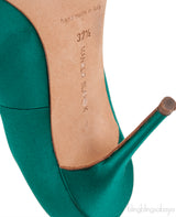Borlak Emerald Green Satin Heels
