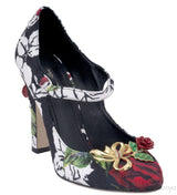 Embellished Floral Brocade Pump