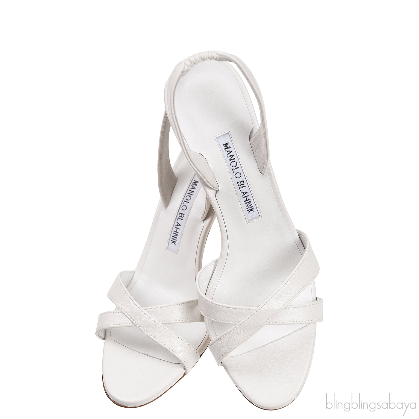 White Callasli 90 Leather Slingback Sandals