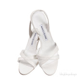 White Callasli 90 Leather Slingback Sandals