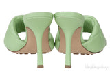 Mint Green Nappa Quilted Lido Mule Sandals