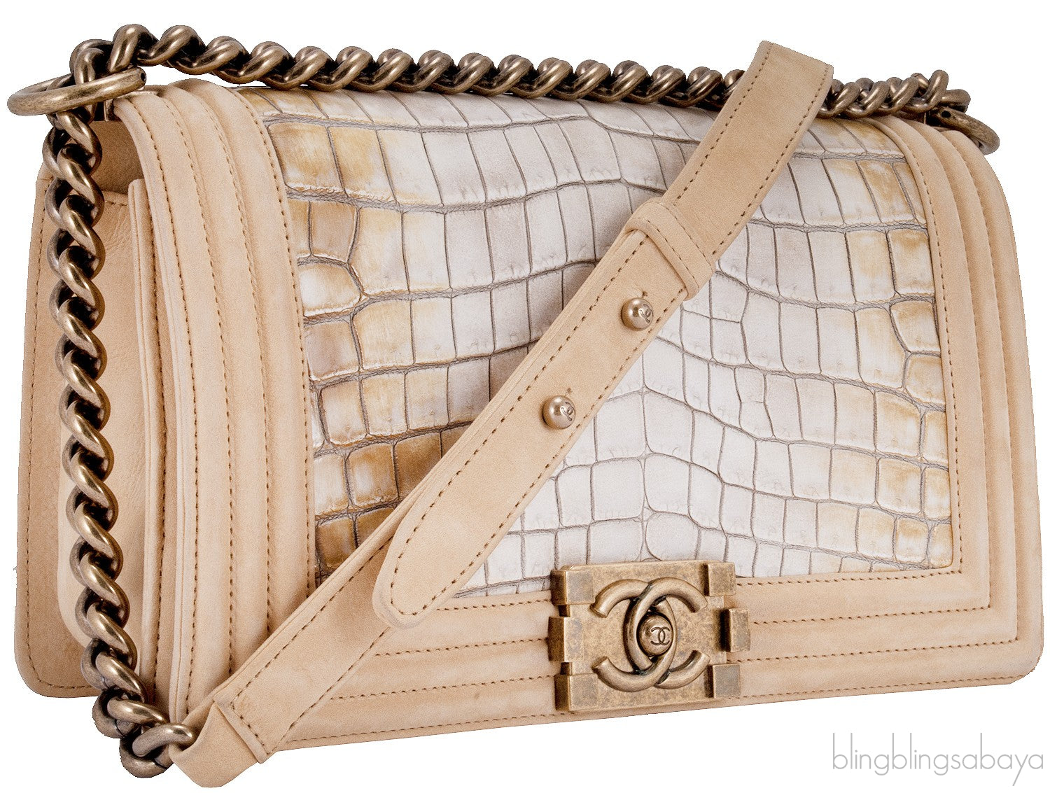 Le Boy Alligator Flap Bag