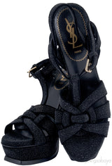 Glitter Finish Black Tribute Sandals