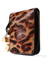 Dior Vintage Leopard Ponyhair Gambler Wallet