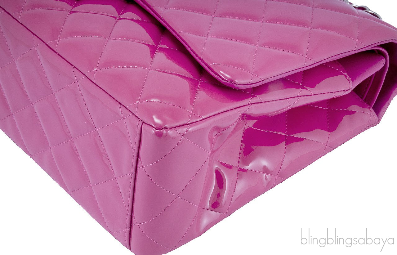 Fuchsia Quilted Maxi Flap Bag