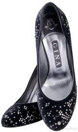 Crystal Embellished Velvet Heels