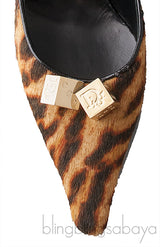 Leopard Calf Hair Dice Pointed Toe Pump
