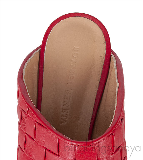 Bottega Veneta Red Bold Intrecciato Mule