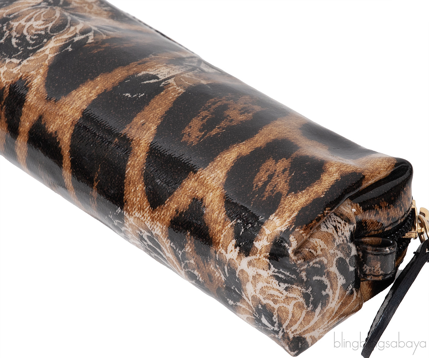Leopard Print Patent Leather Accessories Pouch