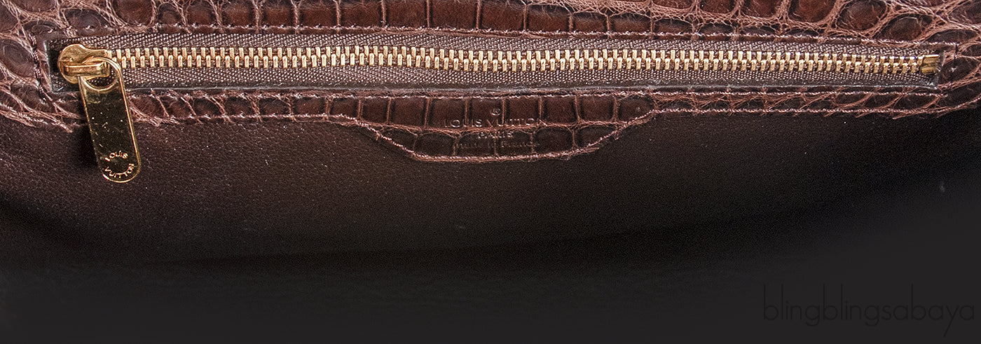 Brown Crocodile Shoulder Bag