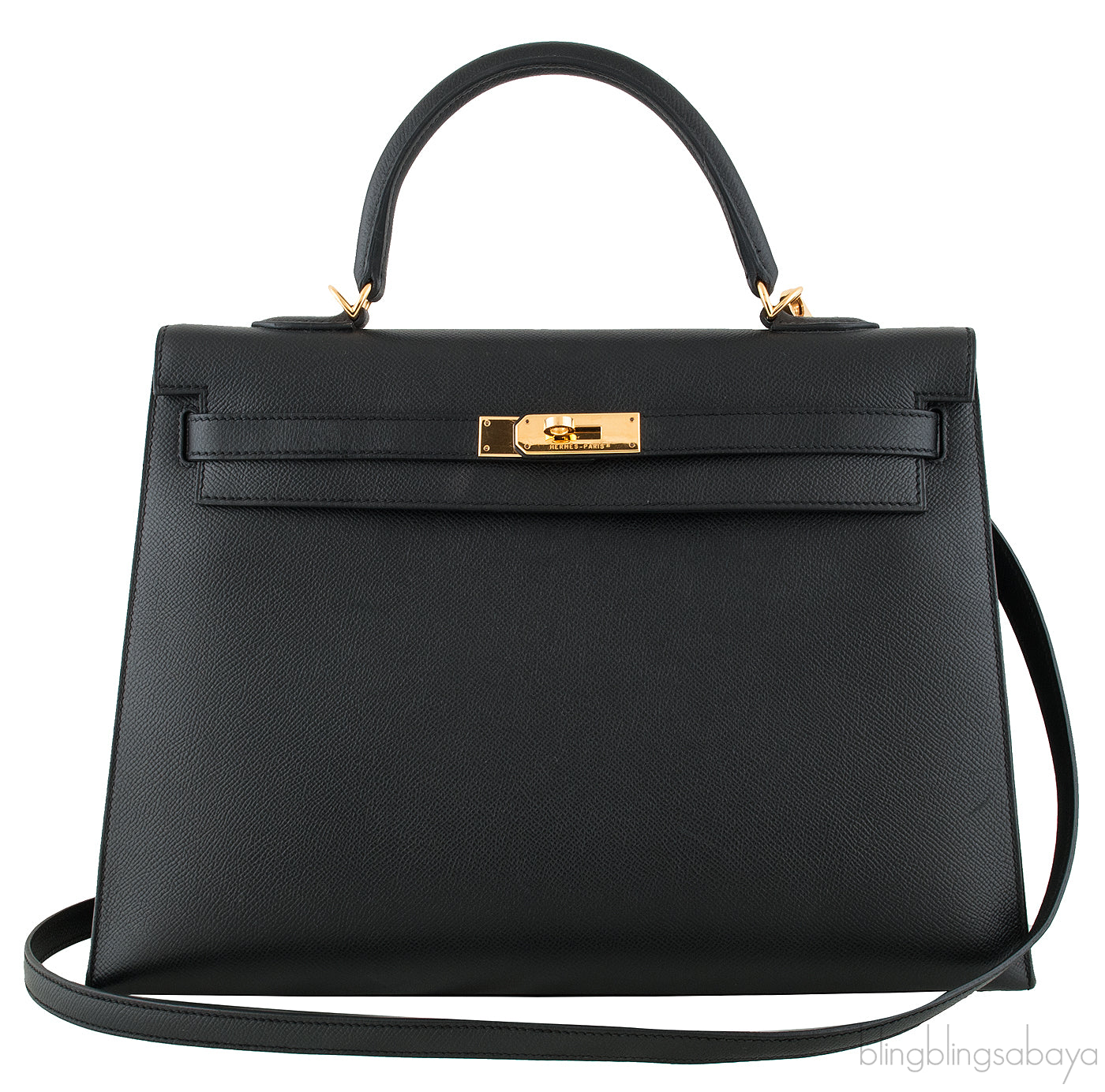 Kelly 35 Black Epsom Sellier GHW