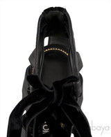 Black Strappy Peep Toe Sandals