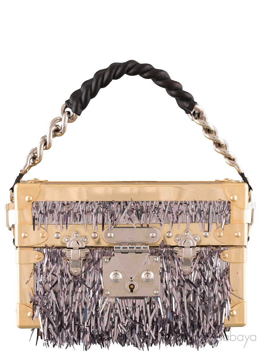 Petite Malle Gold Epi Metallic Fur Bag