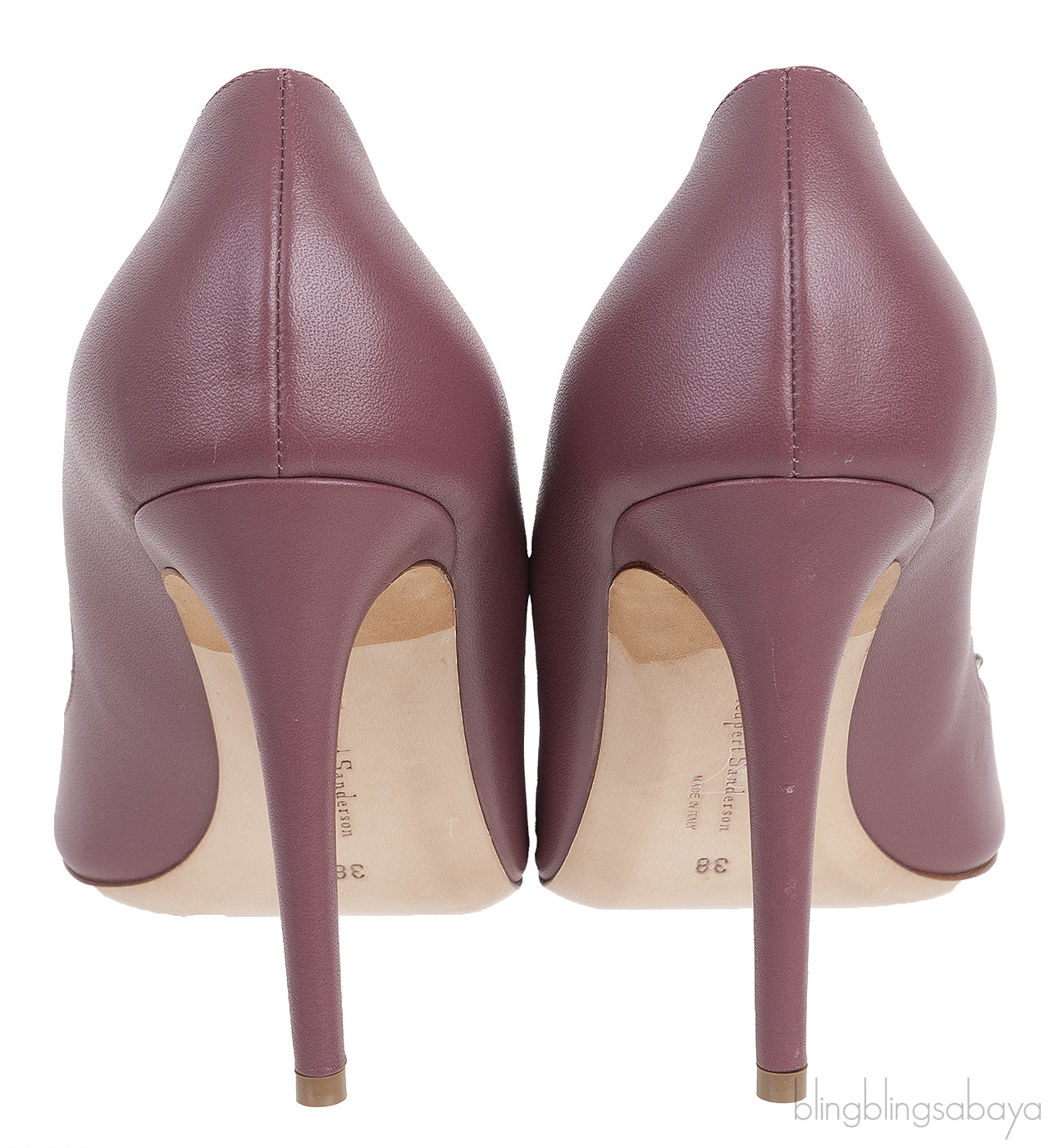 Plum Crystal Embellished Vamp Heels