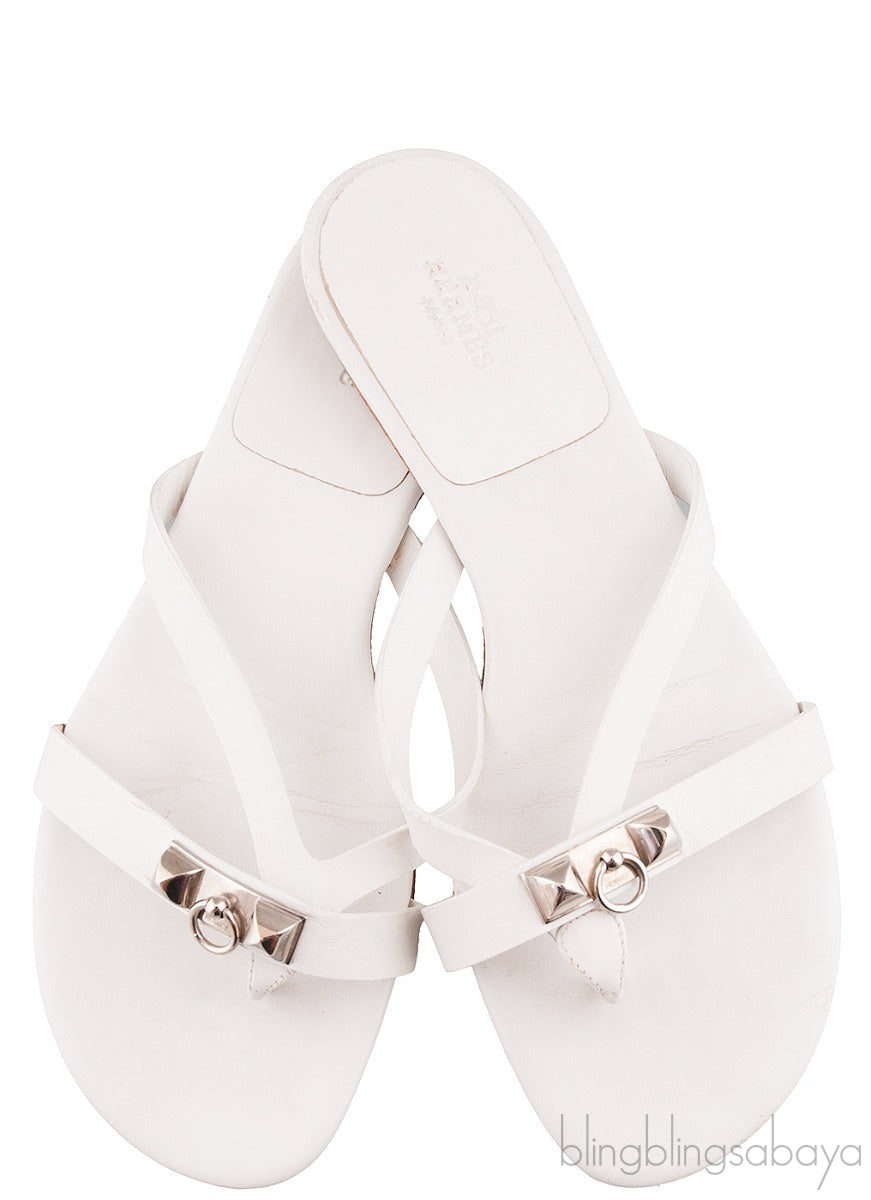 Corfou White Slip-on Sandals