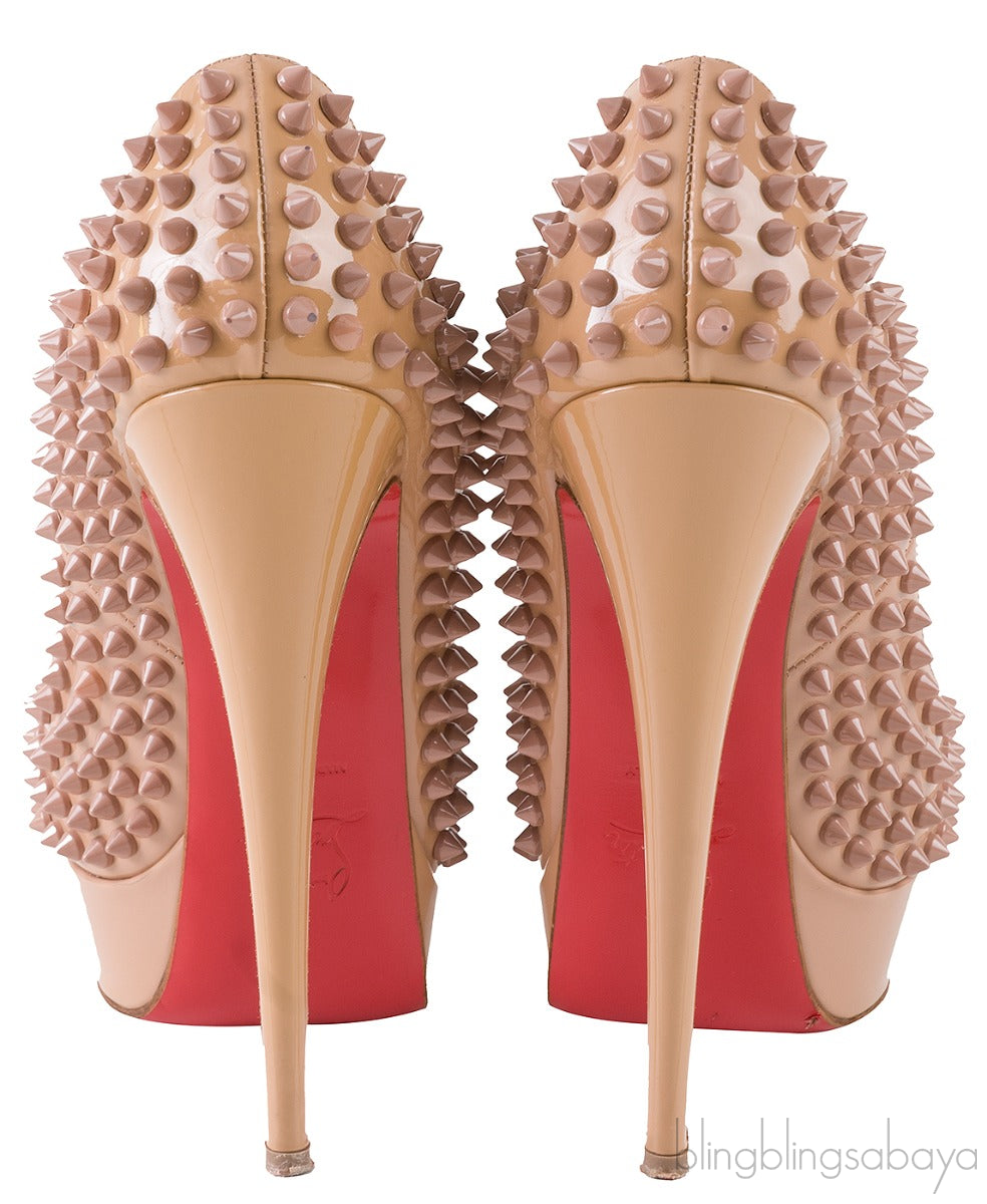 Lady Peep Toe Spikes Nude Heels