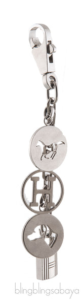 Silver Breloque Horse Dog H Charm