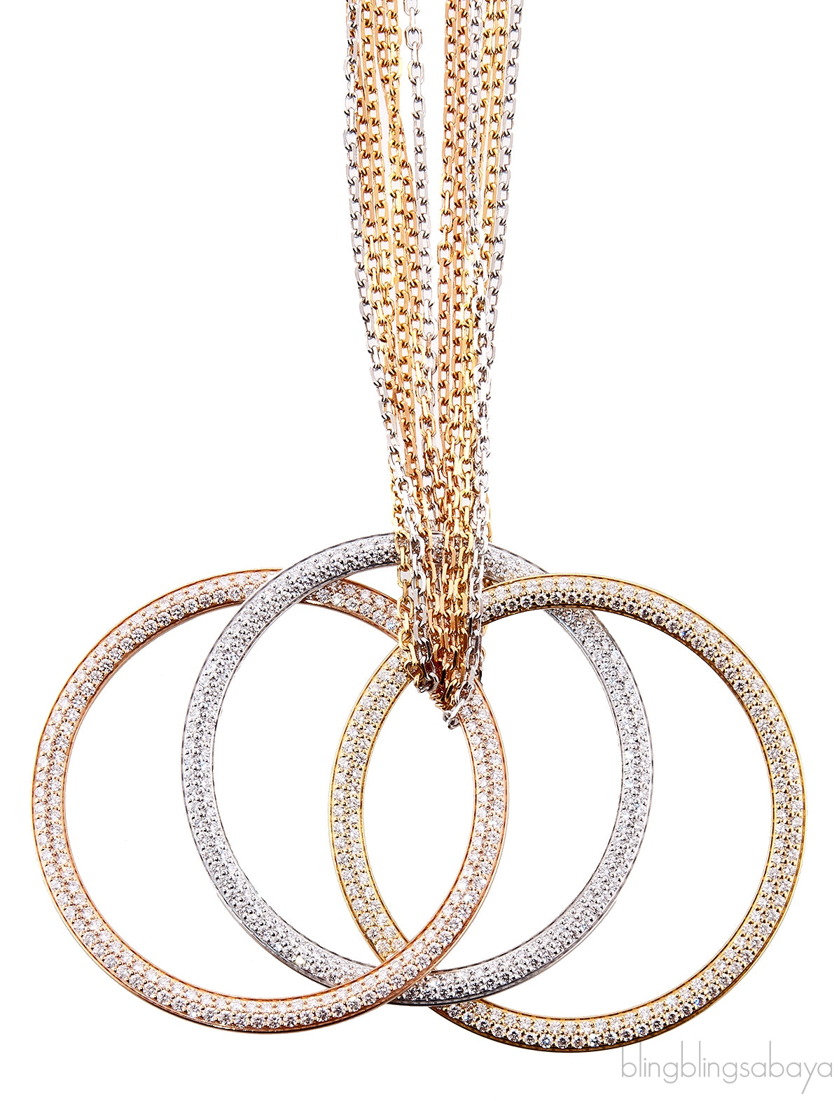 Trinity Tricolor Diamond Necklace