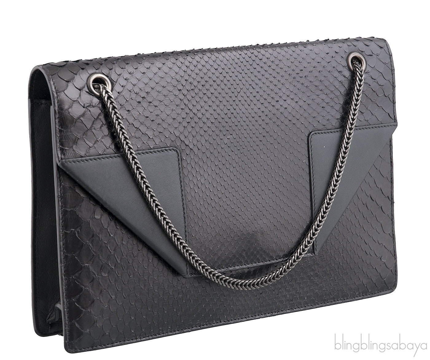 Betty So Black Python Shoulder Bag