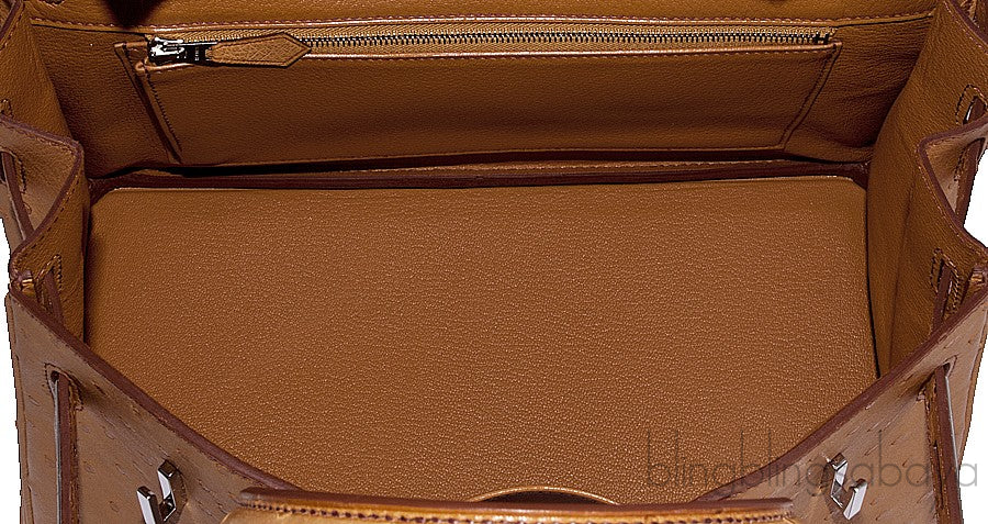 Birkin 30 Ostrich Gold PHW
