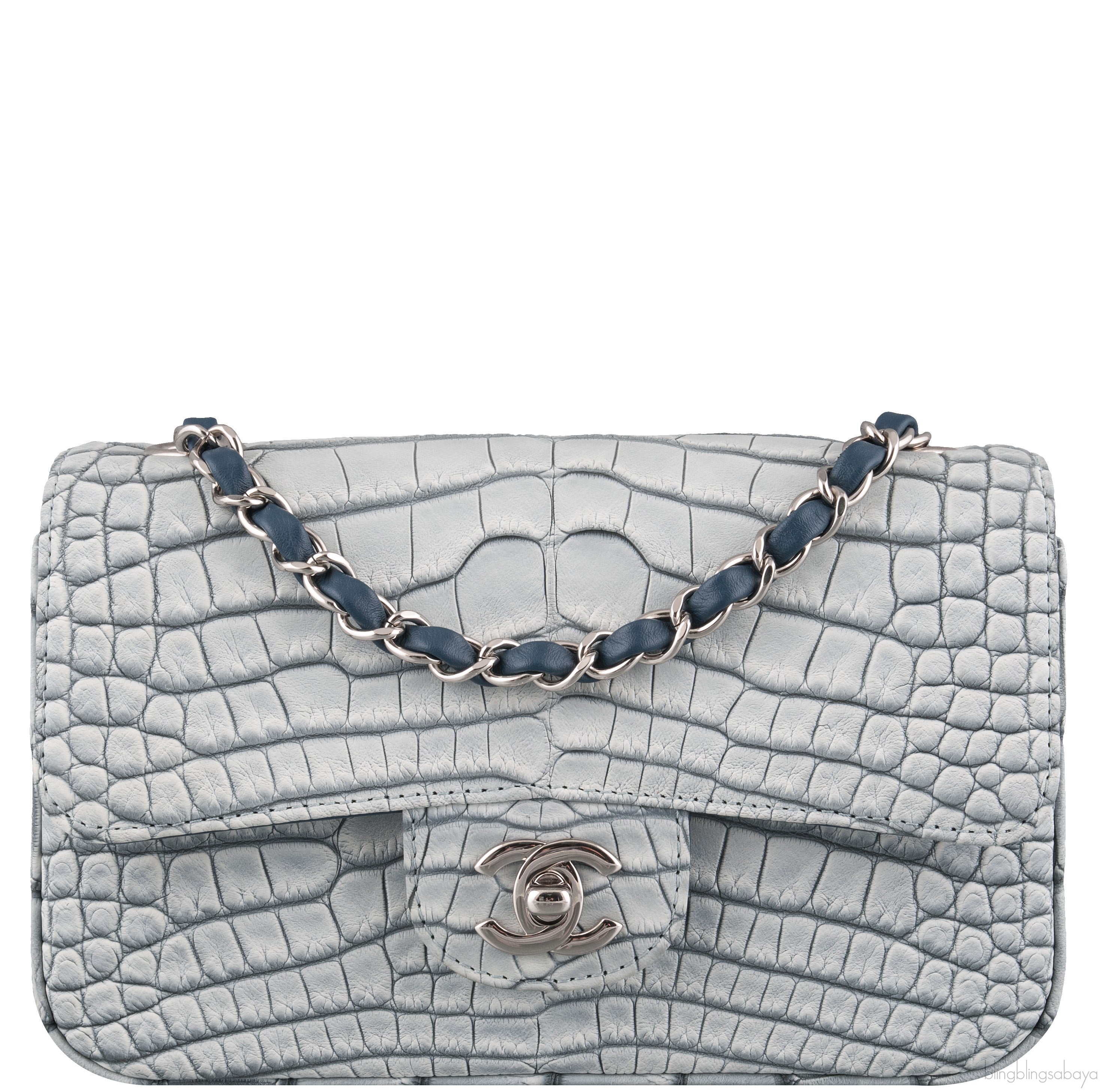 Grey Bi-Color Croc Mini Bag