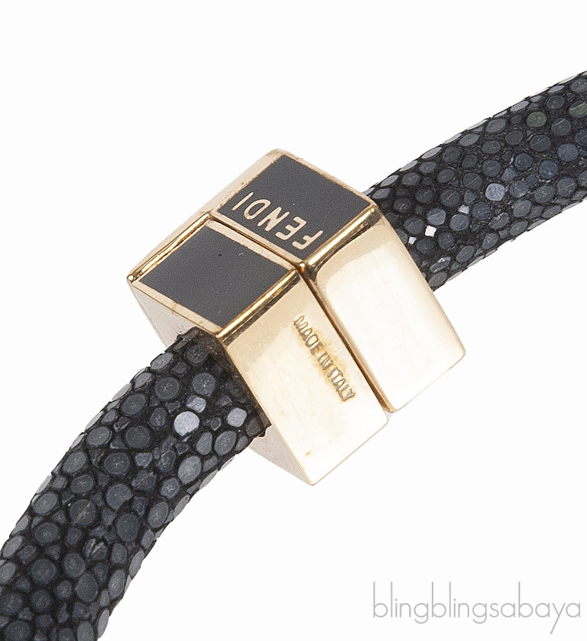 Fendi Resin Cabochon Stingray Bangle Bracelet
