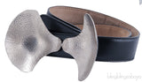 Black Sculptural Metal Bow Belt
