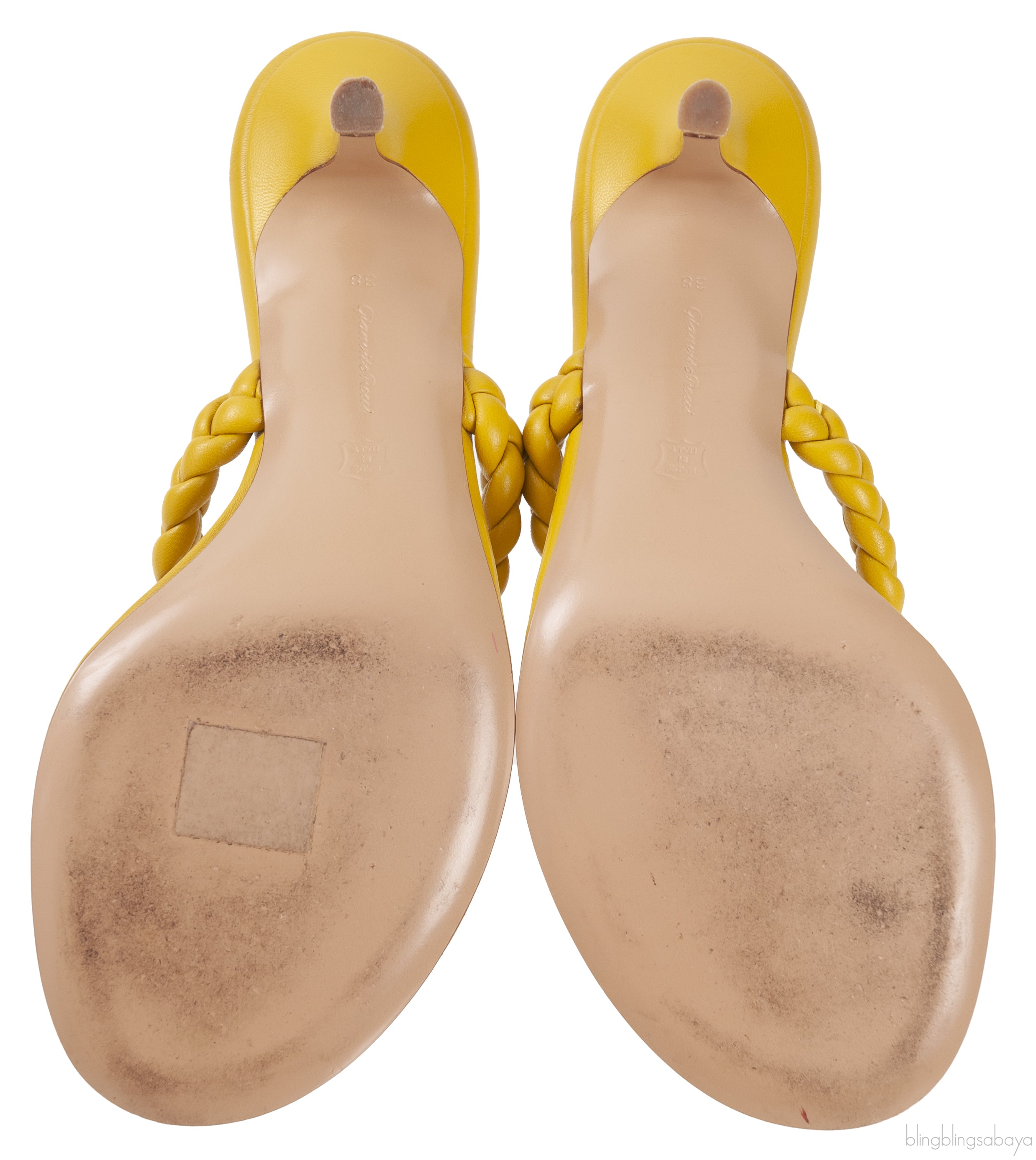 Yellow Woven Strap Thong Sandals