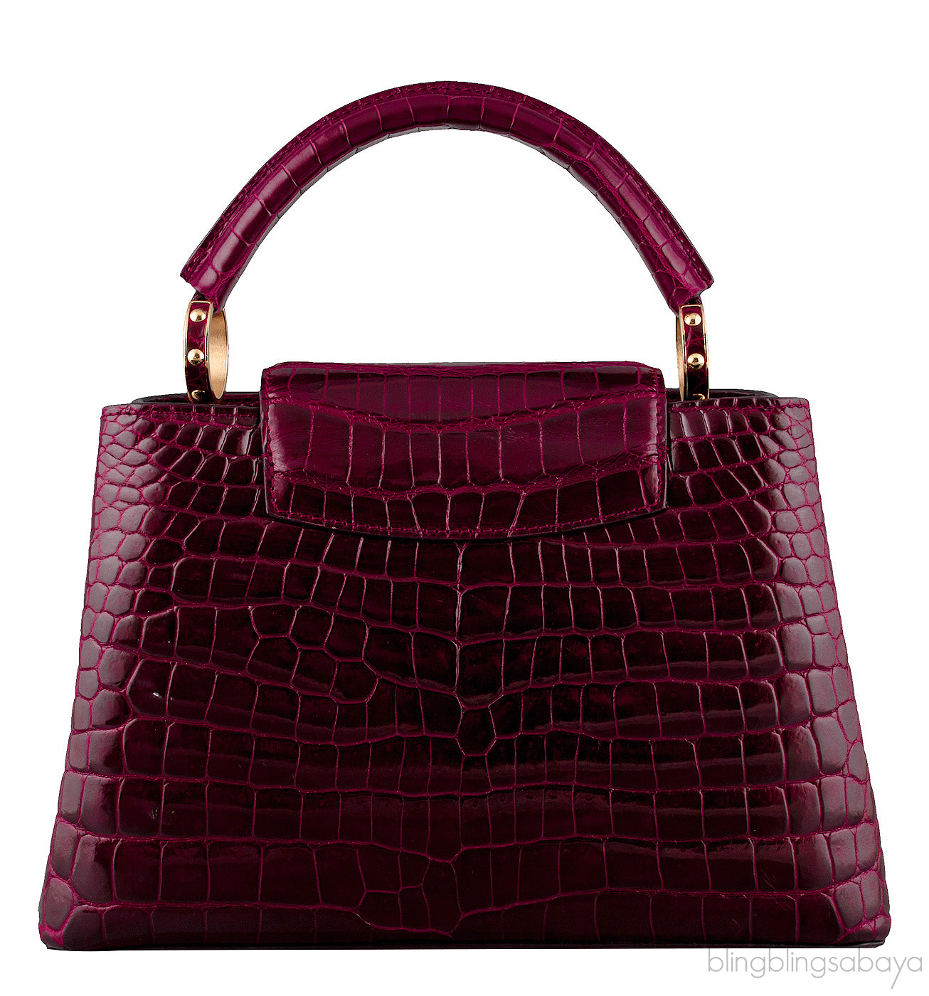 Capucines Crocodile Burgundy BB