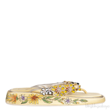 Roger Vivier Light Yellow Slide Blossom Platform Mule