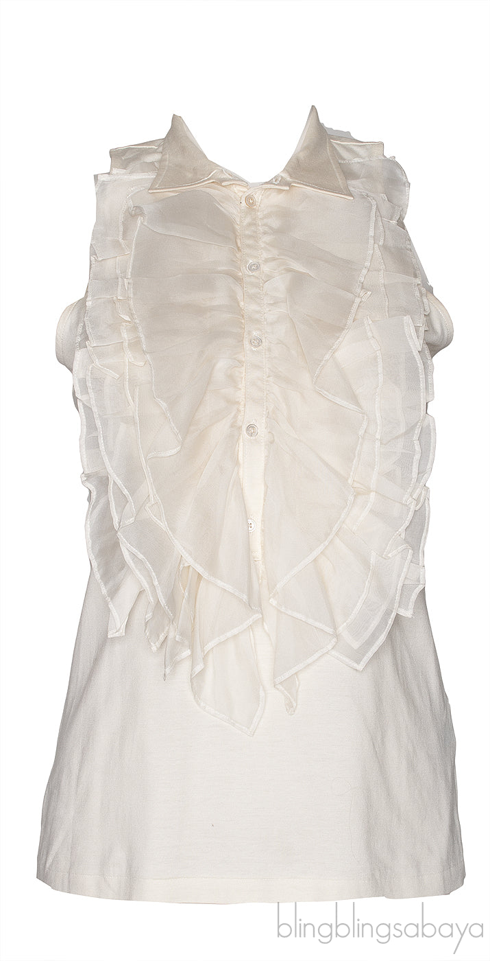 Sleeveless Ruffled Blouse