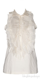 Sleeveless Ruffled Blouse