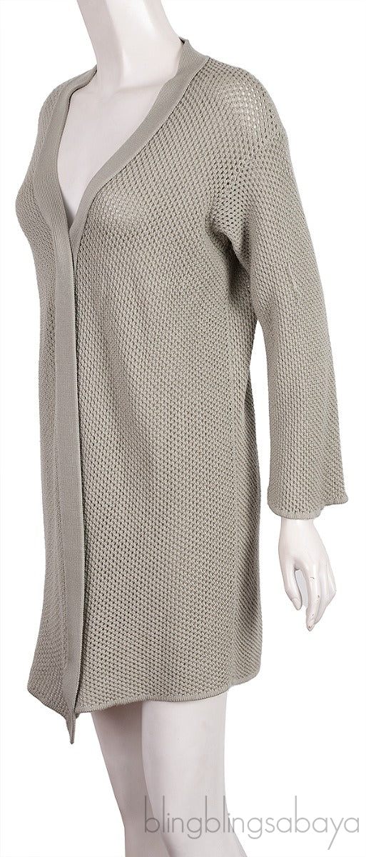 Grey Perforated Cardigan
