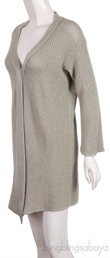 Grey Perforated Cardigan